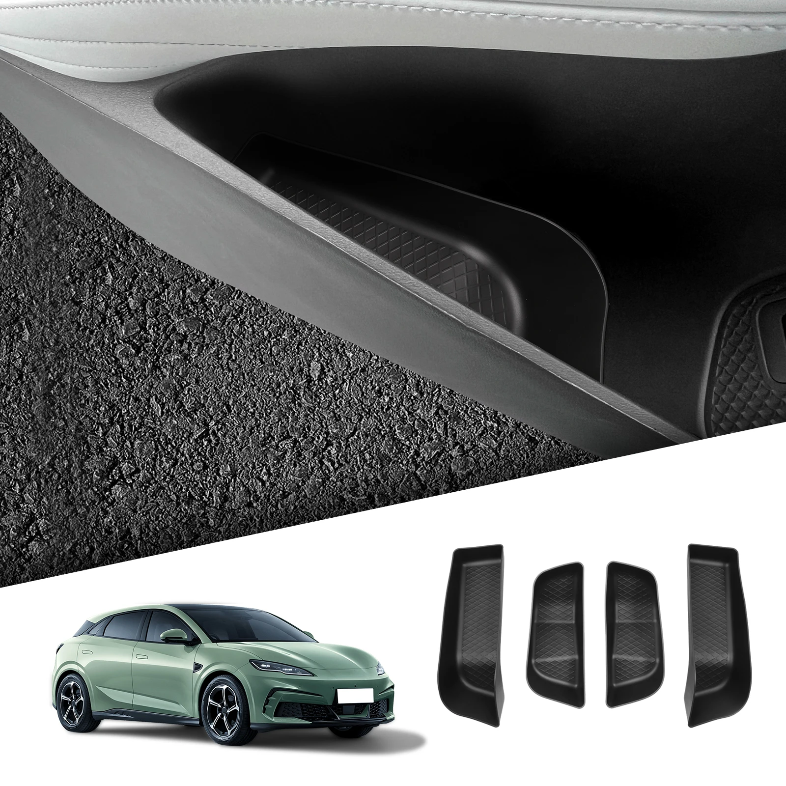 

LUCKEASY для BYD Seal 06GT 2024 2025 ящик для хранения боковых дверей передняя и задняя дверная ручка органайзер для укладки и уборки TPE автомобильные аксессуары