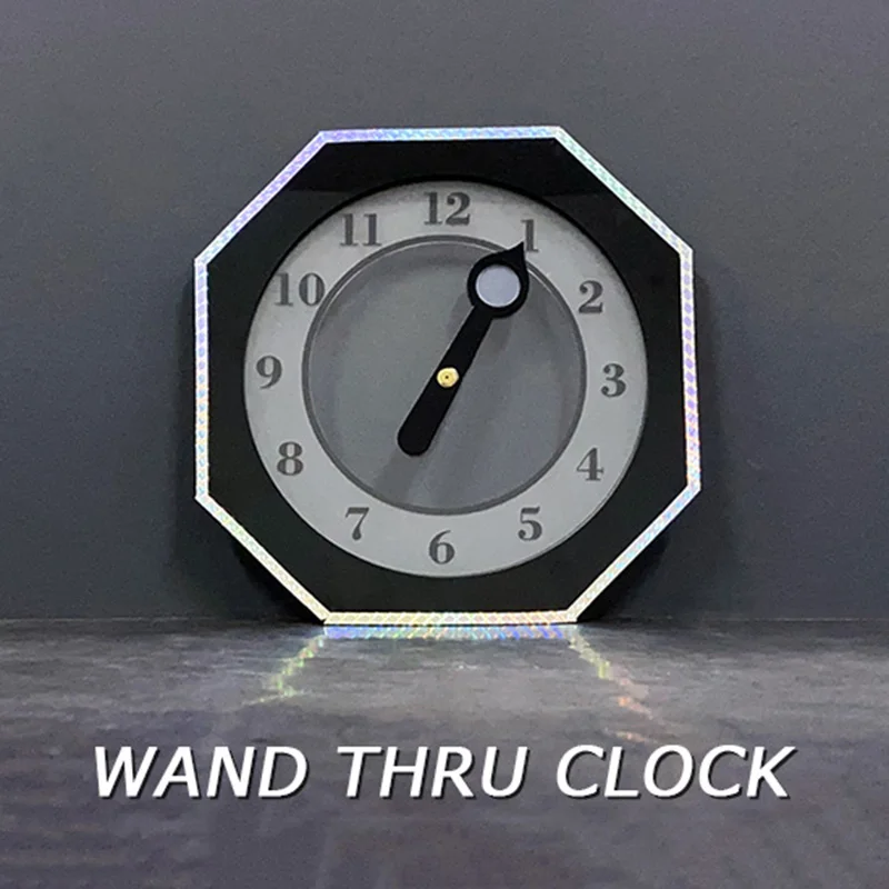 Wand Thru Clock Magic Tricks Stick Silk Pass Thru Clock Professional Magician Mentalism Street Illusion  Magia Props