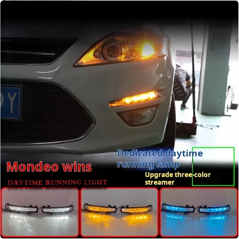 ATGSA 11-13 لسيارة Ford Mondeo Win أضواء الجري النهارية الخاصة المعدلة LED تعديل أضواء النهار الأمامية #4