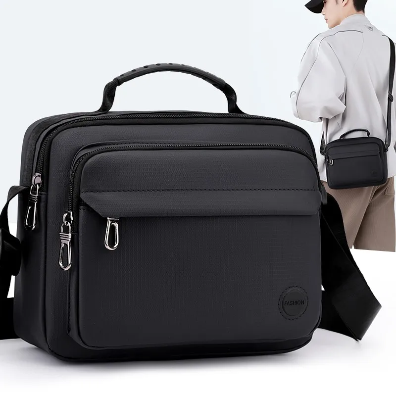 

Мужская сумка через плечо - деловая сумка с несколькими отделениями и регулируемым ремнем, компактный дизайн для путешествий и повседневного использования