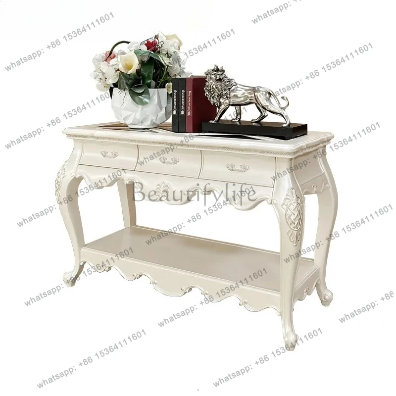 

American solid wood porch table white storage locker
