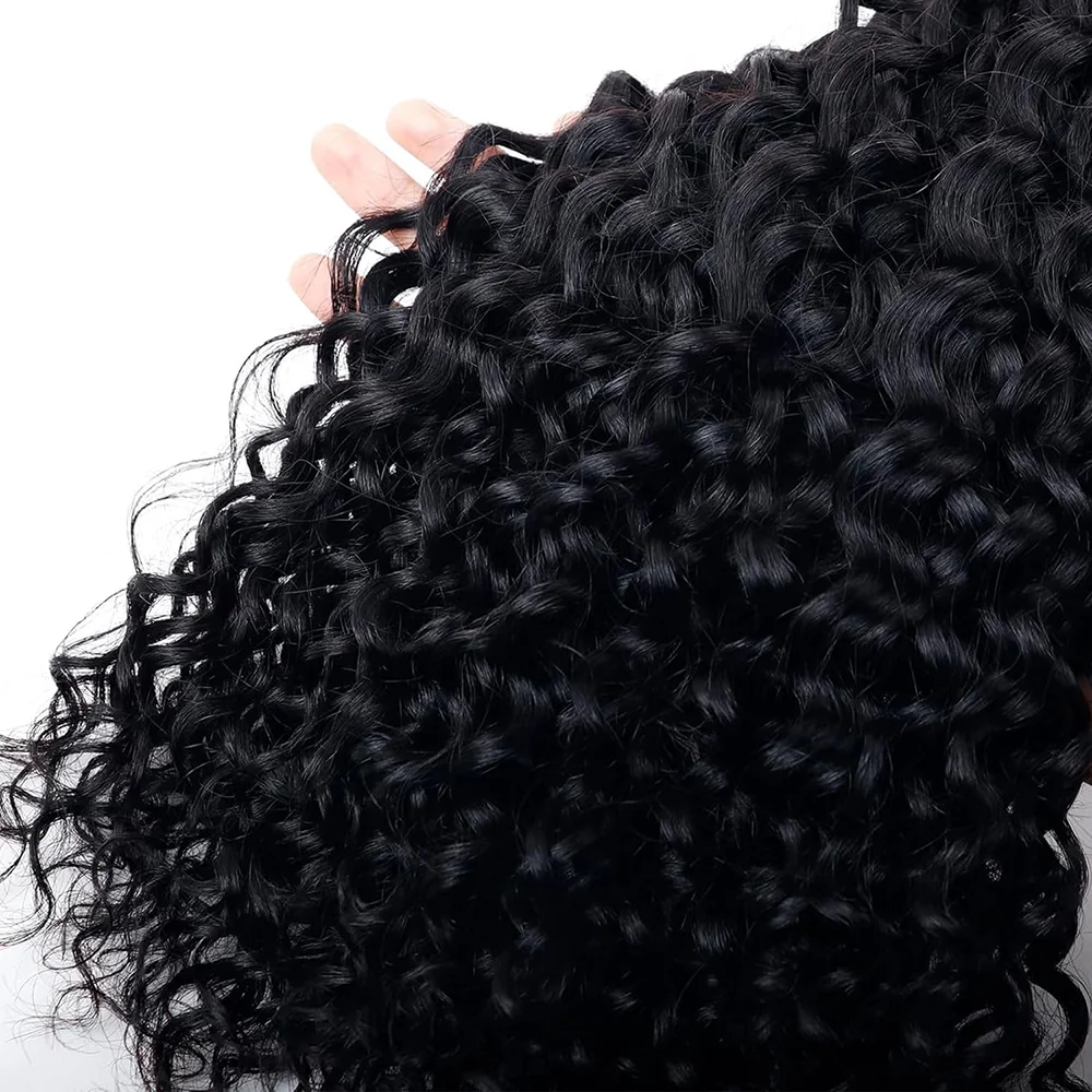 Cabelo humano em massa para trançar, extensões de onda profunda, 100% cabelo humano não processado, sem pacotes de trama, cor natural, 50g