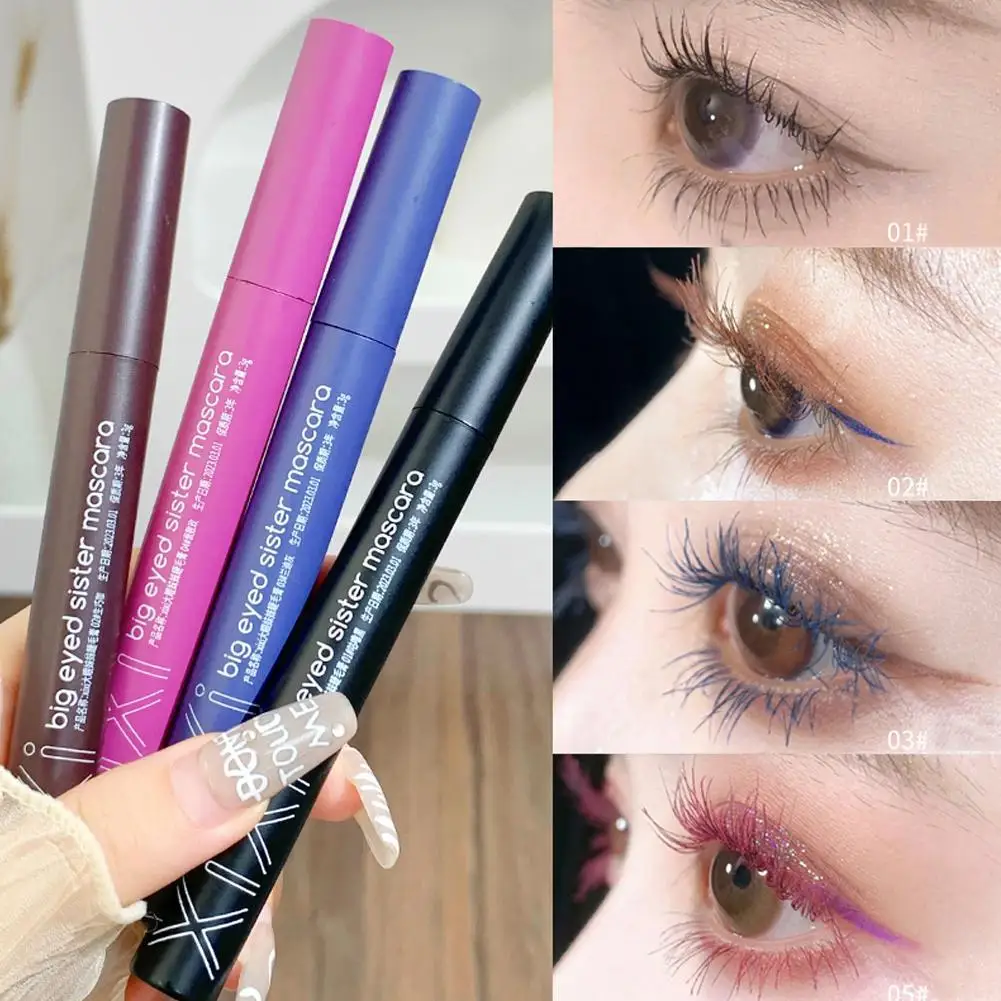 Colored Mascara Waterproof Fast Dry Eyelashes Curls Extension Make-Up Eyelashes Blue Red Purple Black White Gold Ink Mascara