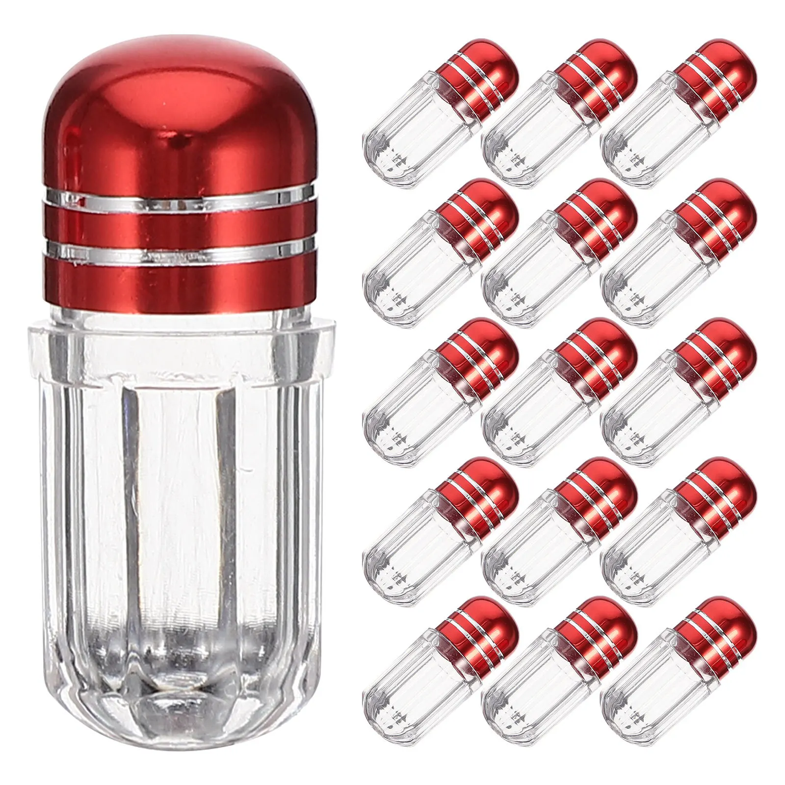 

50pcs Capsule Pill Organizer Transparent Plastic Storage Jars Moisture-Proof Sealed Containers For Tea Coffee Sugar Salt Dry