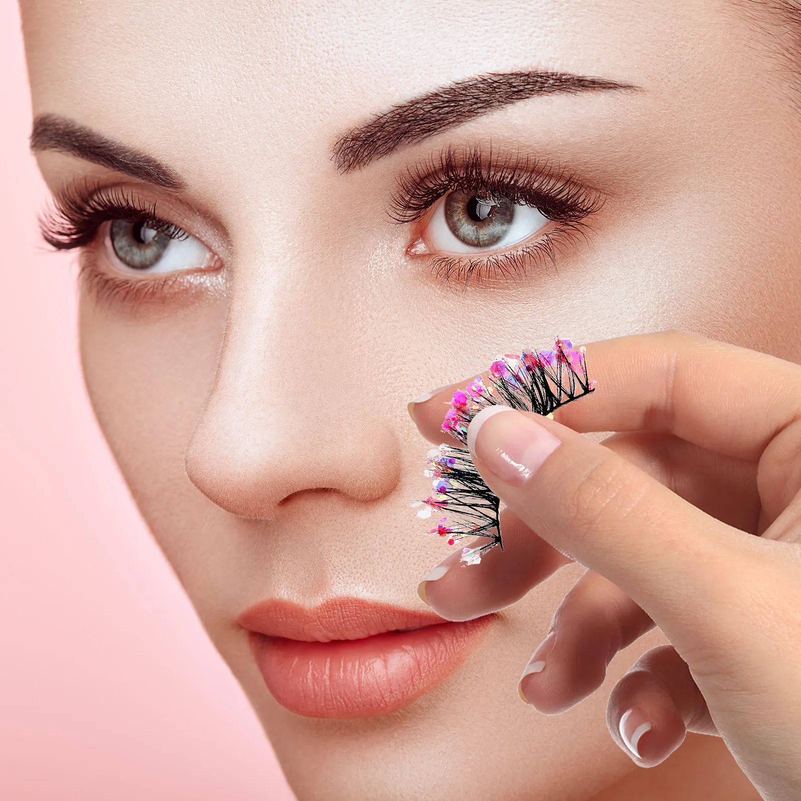 

Eyelash Extensions Fake Eyelashes Thick Luminous Kiss Chemical Fiber Wispy Cluster