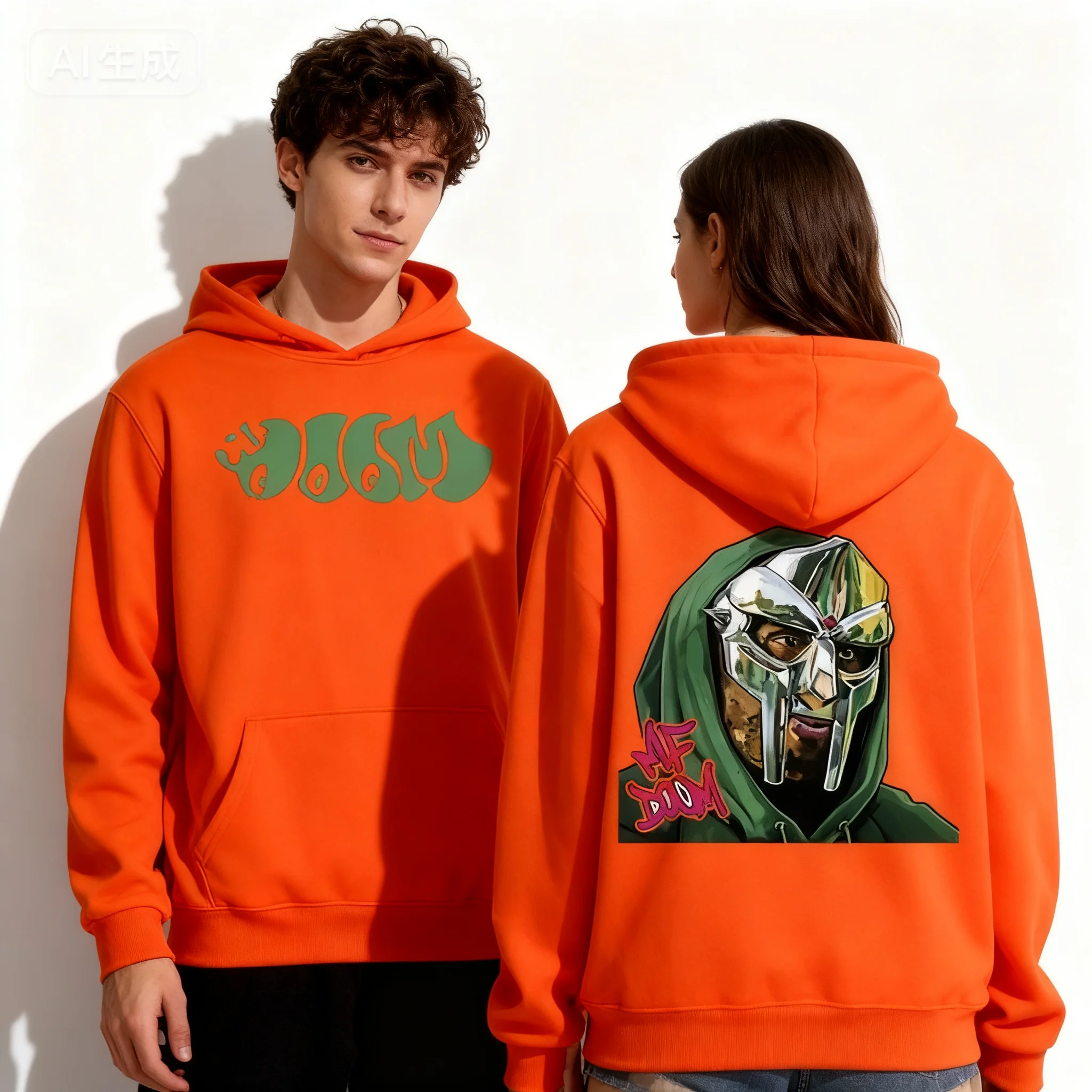 

Autumn/Winter Singer Mf Doom Madlib Madvilla Metal Face Pullover Oversized Hoodie Gothic Rock Hip Hop Men's and Women's Hoodies