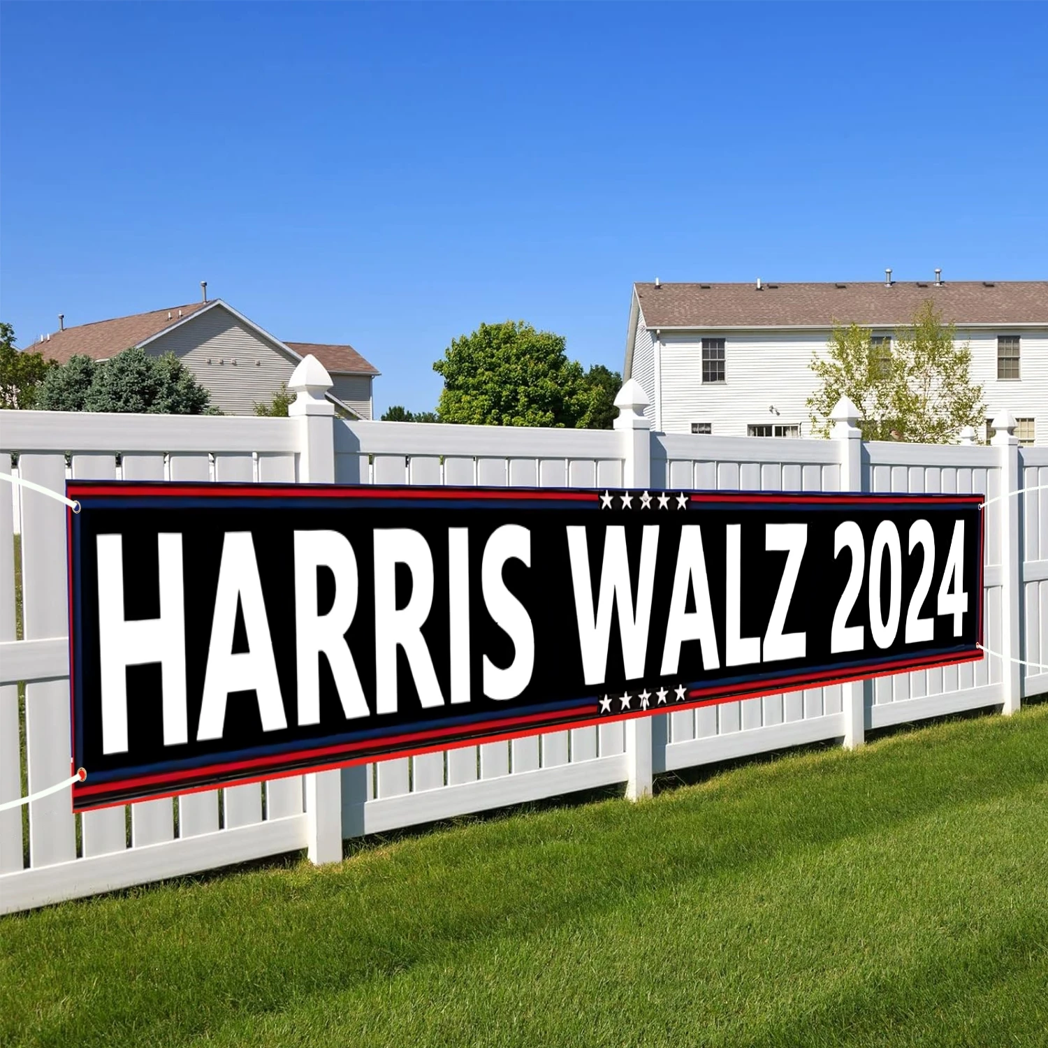 Harris Walz 2024 Kamala Harris Tim Walz Waltz For President VP Banner Yard Sign Flag Yard Sign Flag Gate Decor