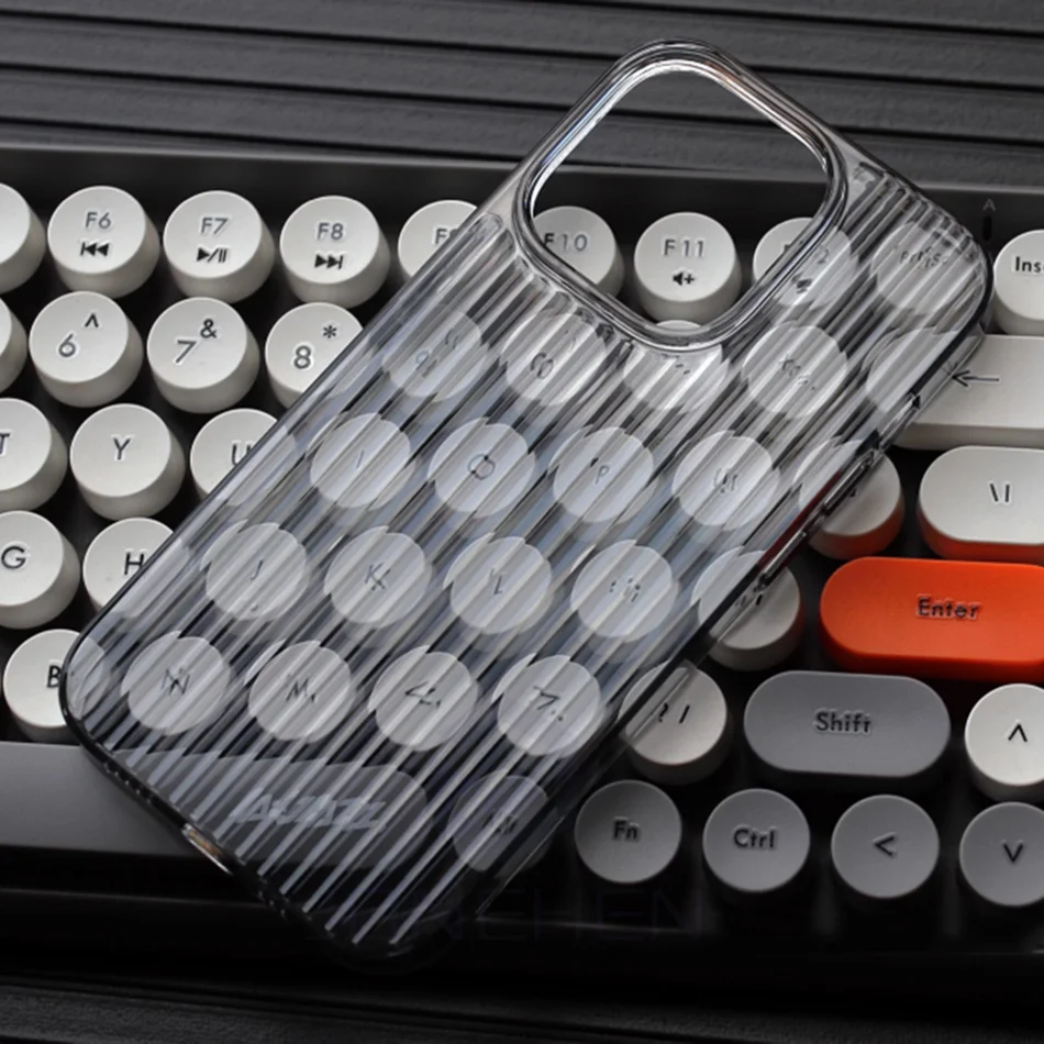 Luxus Wellpappe Muster matt klar Fall für iPhone 15 plus 14 13 12 16 Pro Max schlanke kreative Welle transparente harte Rückseite