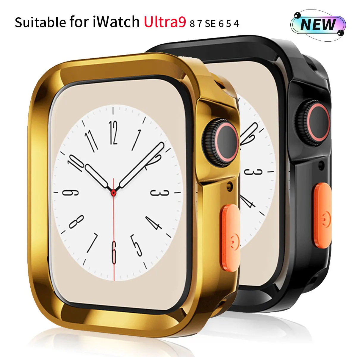 Electroplated metallic silicone soft case for Apple Watch 49mm44mm41mm45mm40mm case protection frame for iwatch SE 85476 Ultra 9