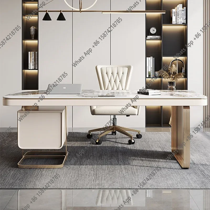 

Y64 Desk Light Luxury Modern High-end Italian Slate Desk Designer Computer Desk Home Study Writing