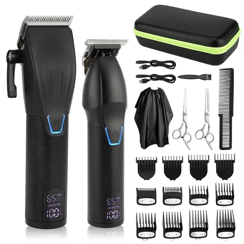 Hair Clipper Professional Hair Clipper Trimmer Set Hair Cutting Machine Cordless Barber Clipper LED Display Beard Trimmer Men