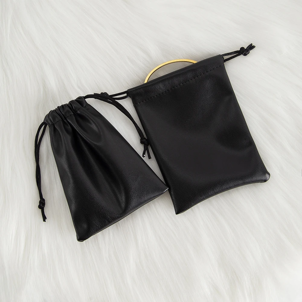 10pcs Bulk Drawstring PU Leather Packaging Pouch Bag Travel Wedding Gift Storage Bags Pendant Perfume Candle Pouch Jewelry Sack