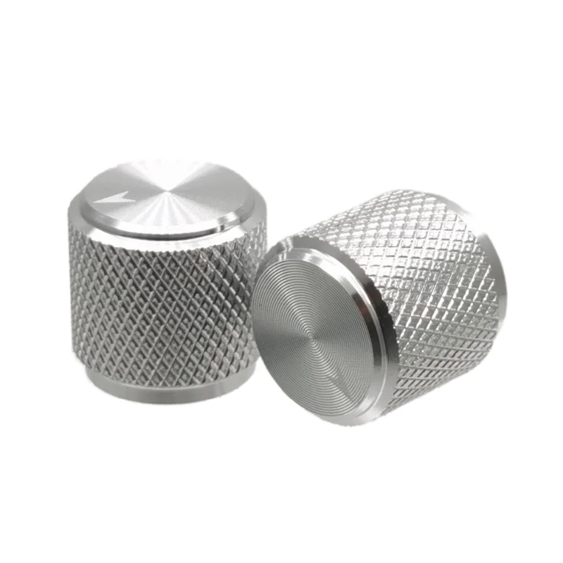 2 buah 13mm Dia x 13mm tinggi perak/emas warna aluminium putaran kontrol elektronik tombol potensiometer untuk 6 mm Diameter poros
