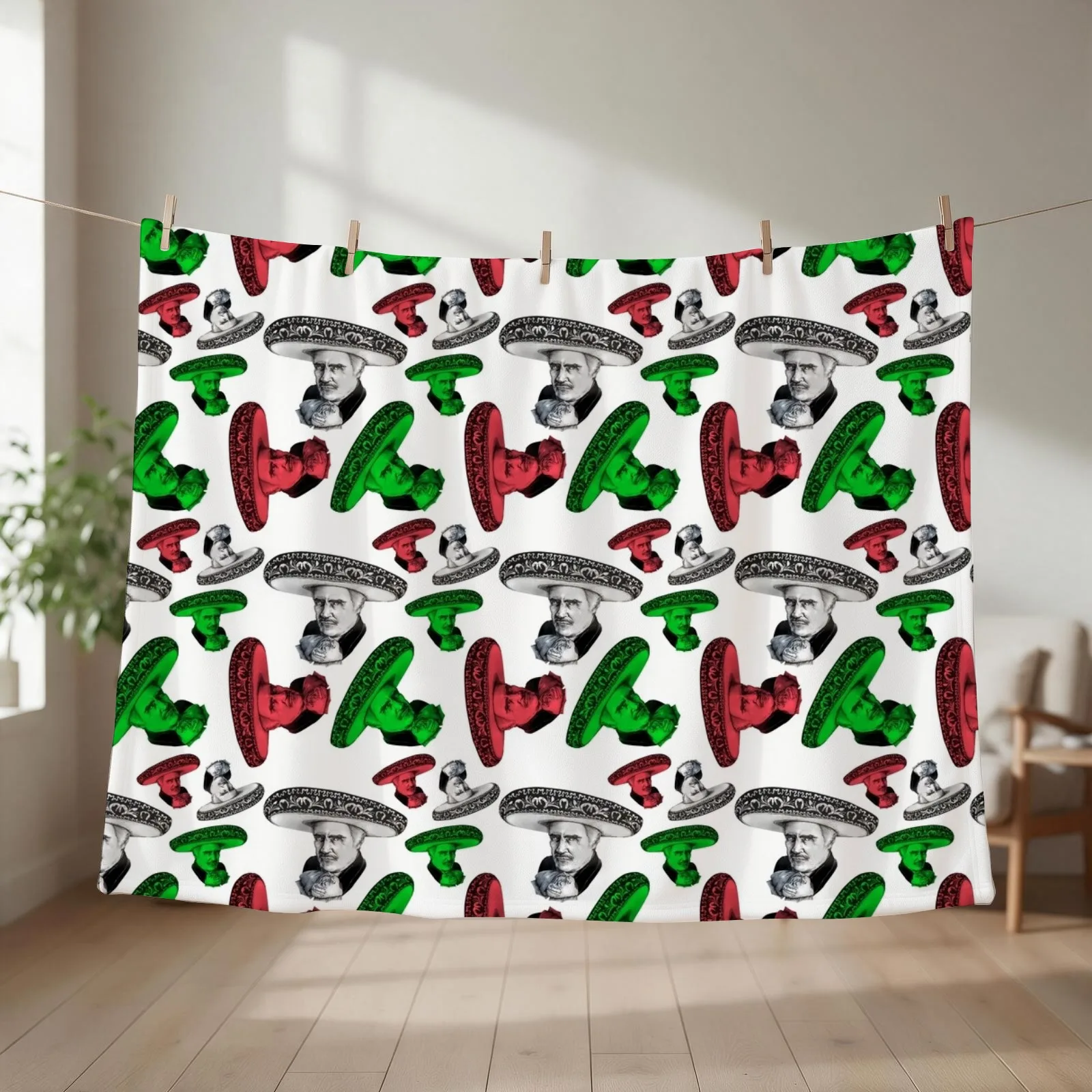 Vicente Chente Fernández Gómez Pattern Throw Blanket couch cozy soft plush fuzzy picnic outdoor blanket
