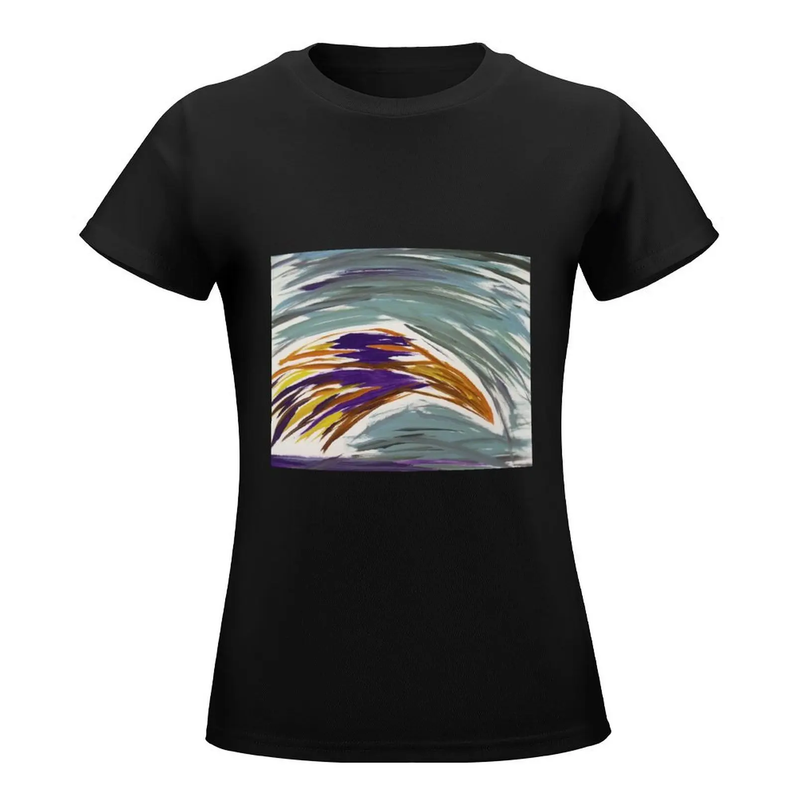 Purple Raven T-Shirt graphics summer clothes hippie clothes oversized t-shirts for Women loose fit