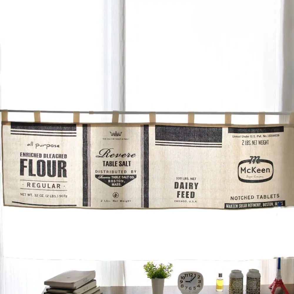 

Nordic Creative Cloth English Words for Home, Cafe, Restaurant Kitchen Decor Door Curtain Short Curtain Half Curtain