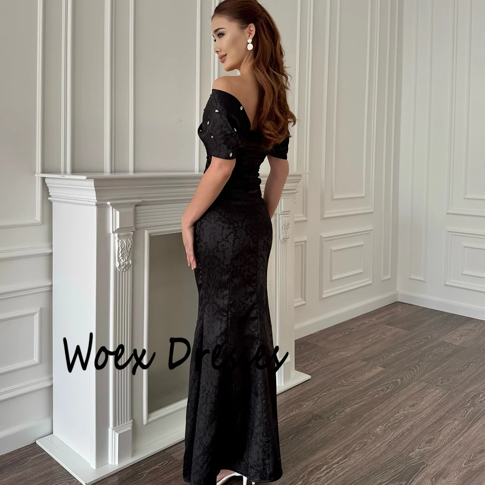 Sukienki wieczorowe damskie na ramiączkach, czarne, z odkrytymi ramionami, bez rękawów, satynowe, z kryształkami, sukienki na imprezę, syrenka, długość do kostek, suknie balowe.