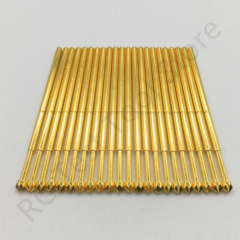 100PCS PA100-LM3 Spring Test Probe PA100-LM Test Pin P100-LM3 P100-LM 33.35mm Needle Dia 1.36mm Pogo Pin Gold Head Dia 1.80mm