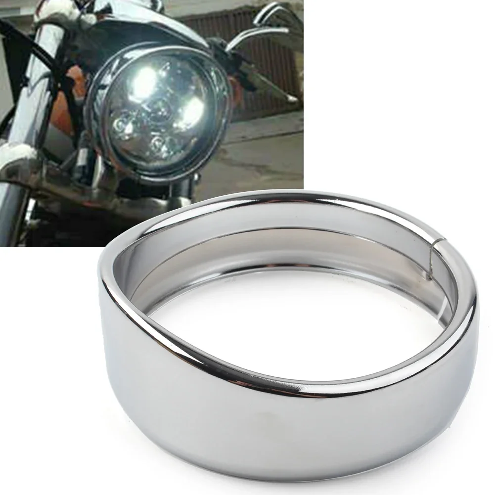 

5.75" Motorcycle Chrome Headlight Decorate Trim Ring Visor For Harley Dyna Street Bob FXDB 1994-2020 XL883 XL1200 FXLR FXSTB