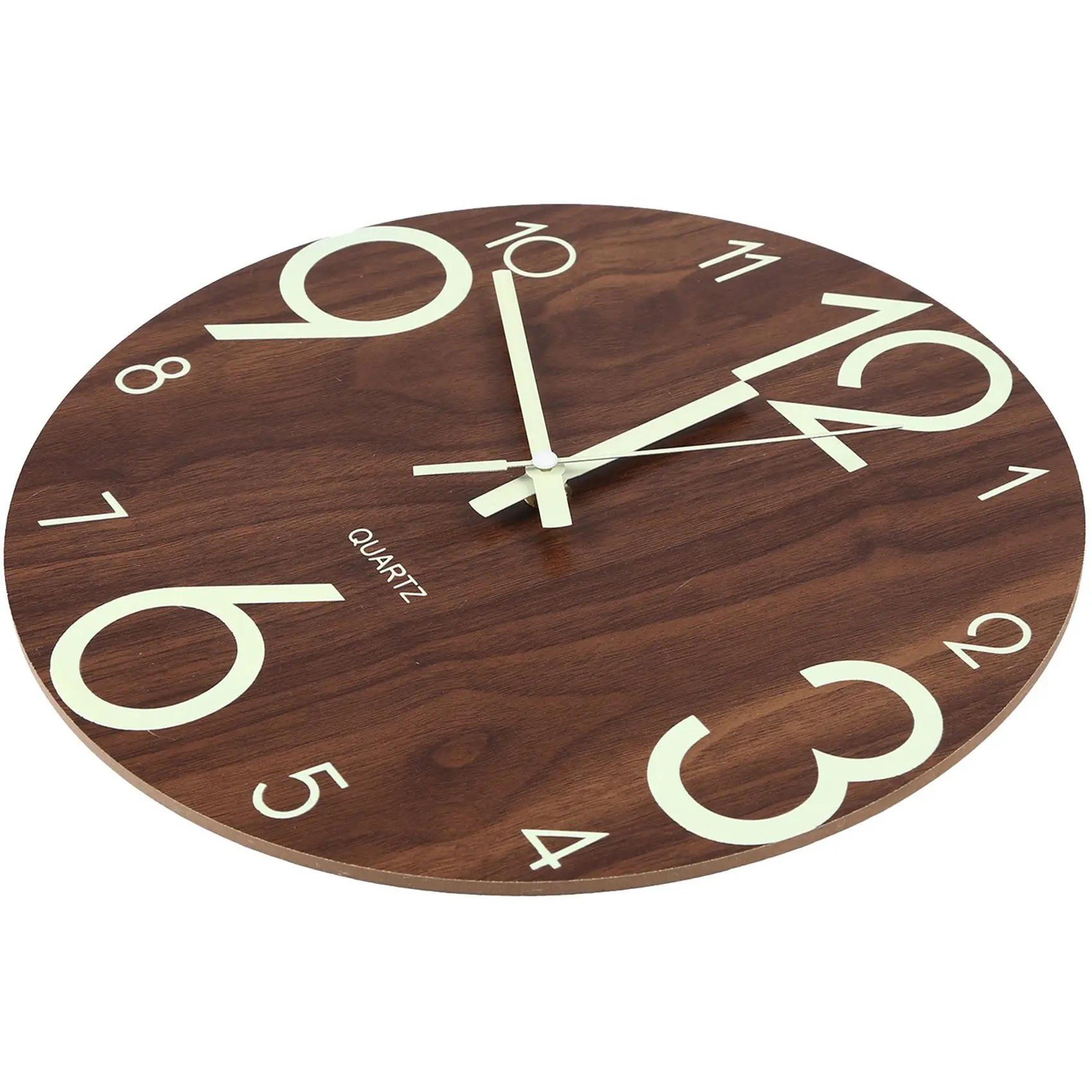 CYCLI-2X Luminous Wall Clock,12 Inch Wooden Silent Non-Ticking Kitchen Wall Clocks With Night Lights