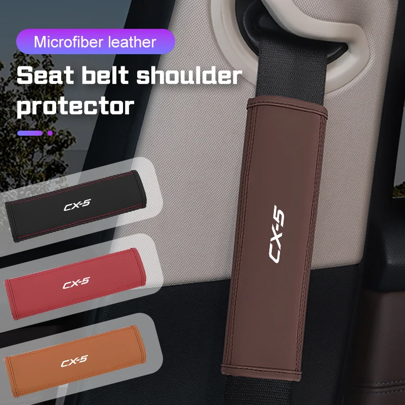 

For Mazda CX-5 CX5 MX5 MX-5 Mazda 2 3 5 Car Styling Seat Belt Cover Leather Seatbelt Shoulder Strap Protection Pads Accessories
