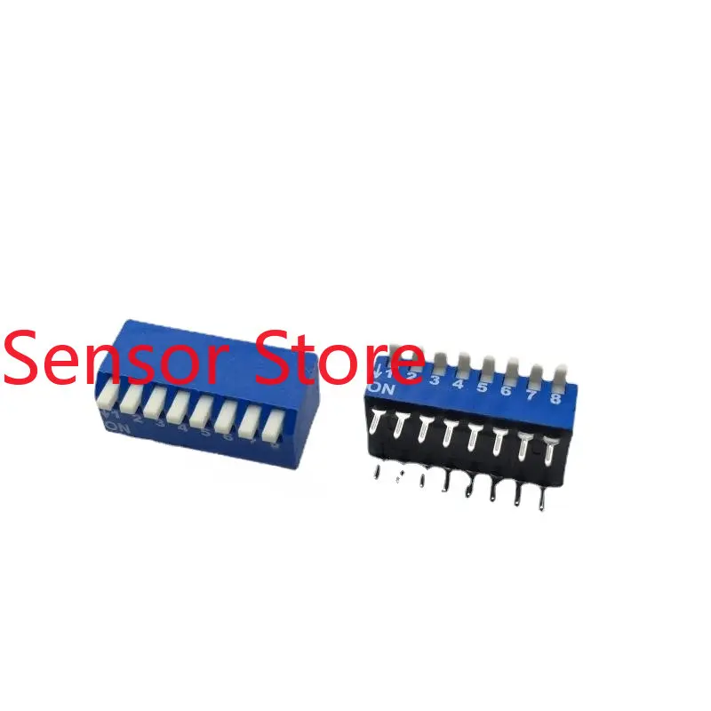 10PCS Dial Code Program Switch 8-position Side  2.54mm Foot Pitch Blue High-quality Long Handle