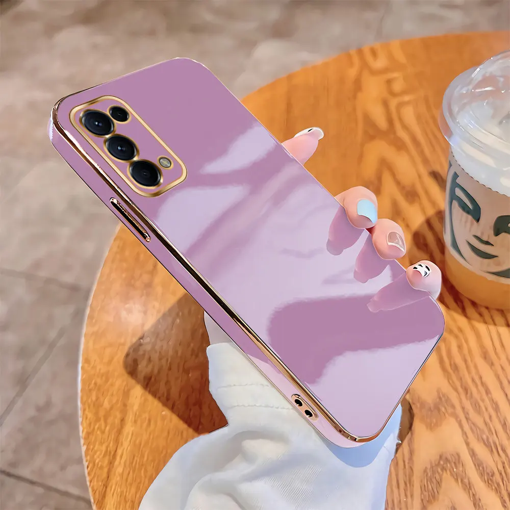 Для OPPO Reno5 Reno4 4G Reno 5 Pro 5G мягкие оригинальные квадратные Чехлы роскошное покрытие мягкий чехол из ТПУ противоударный телефон