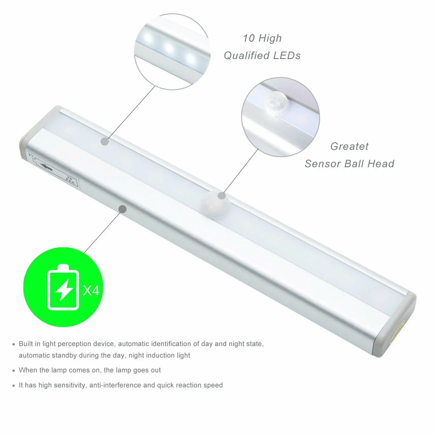 PIR LED Motion Sensor Light Cupboard Wardrobe Bed Lamp LED Under Cabinet Night Light For Closet Stairs Kitchen