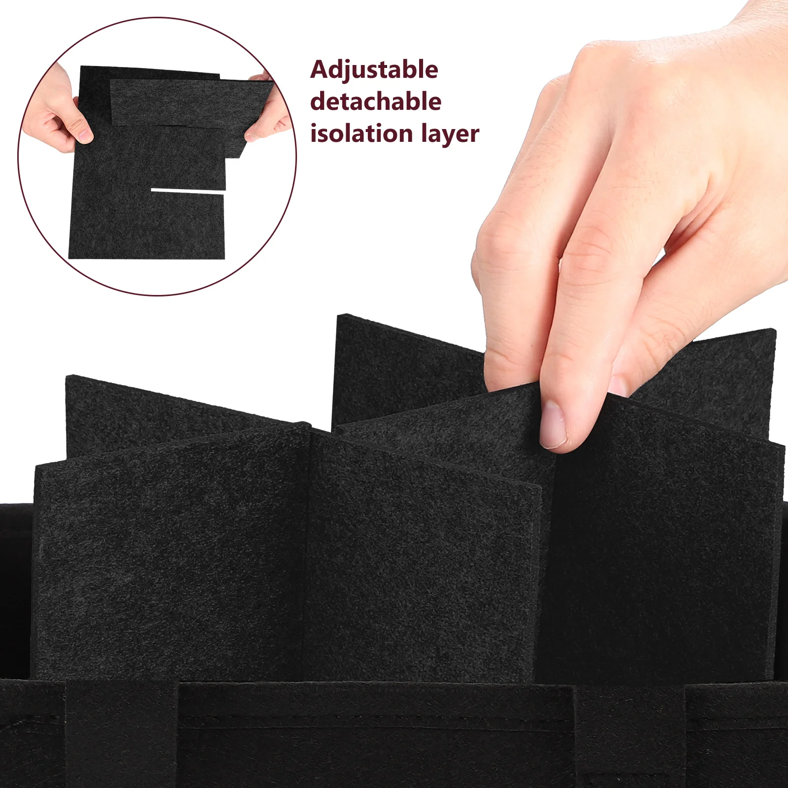 

Portable Wine Bag Reusable Felt Organizer for Beer and Wine Bottles Thick Wear-Resistant Storage Tote Divided Design Party