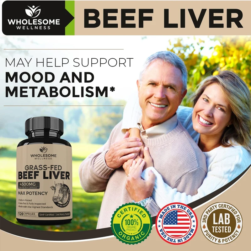 New Zealand Grass-fed Dried Beef Liver Capsules To Support Heart, Brain, Blood, Liver Health and Immune System