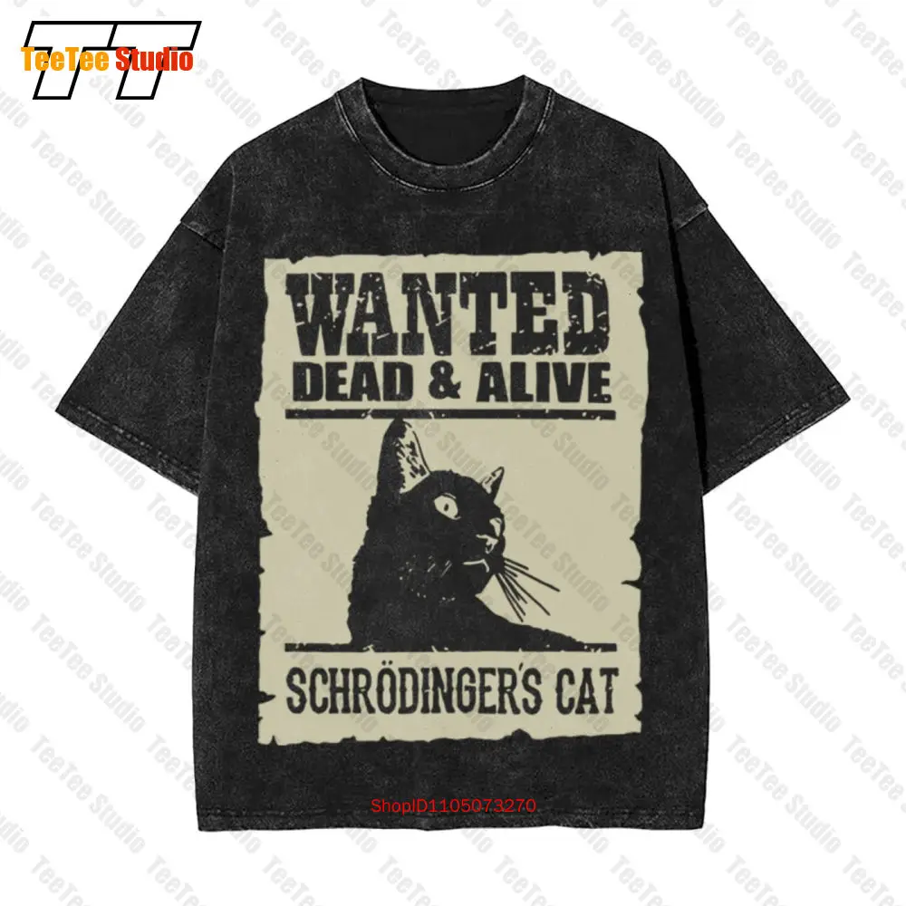 Wanted Dead And Alive Schrodingers Cat T-Shirt surdimensionné Vintage 9UQX