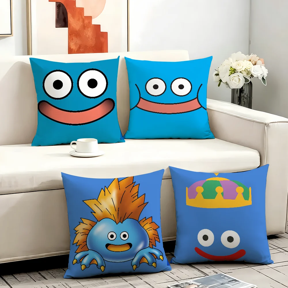 Game S-Slime D-Dragon Q-Quest cushion cover Anti-dustmite Sofa Cushion Decorative Office Cover Lounge Area Indoor & Outdoor Use