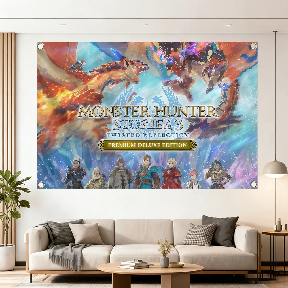 Game M-Monster Hunter Stories 3 flag Decoration Outdoor Picnic Party Art Hanging Home Camping Party Banner Best sellers