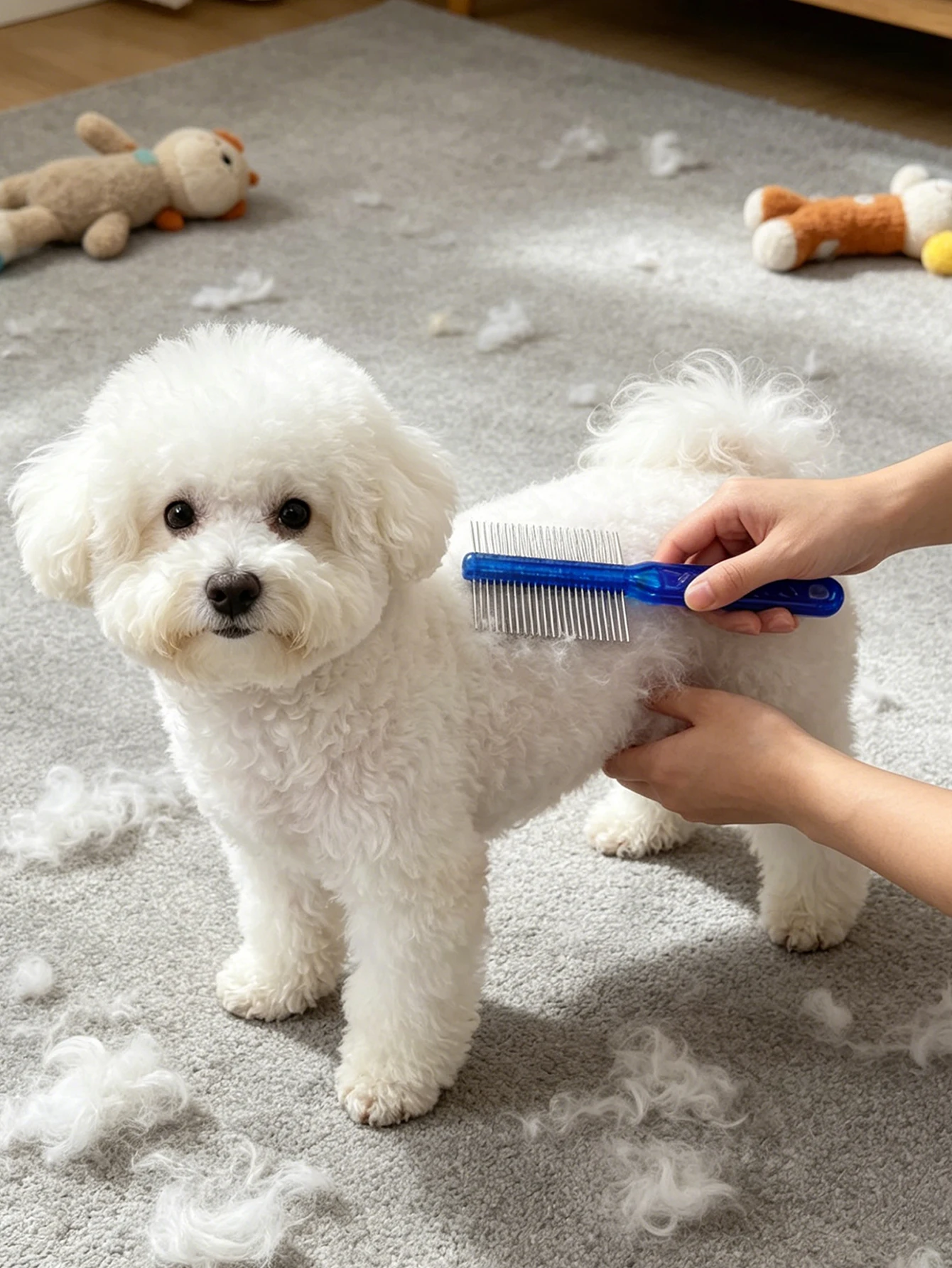 1 Piece Double-Sided Crystal Pet Hair Comb, Made of Stainless Steel, Round-Toothed Grooming Comb for Dogs and Cats, Suitable for Small, Medium, and Large Pets, with Ergonomic Handle, Suitable for All Seasons