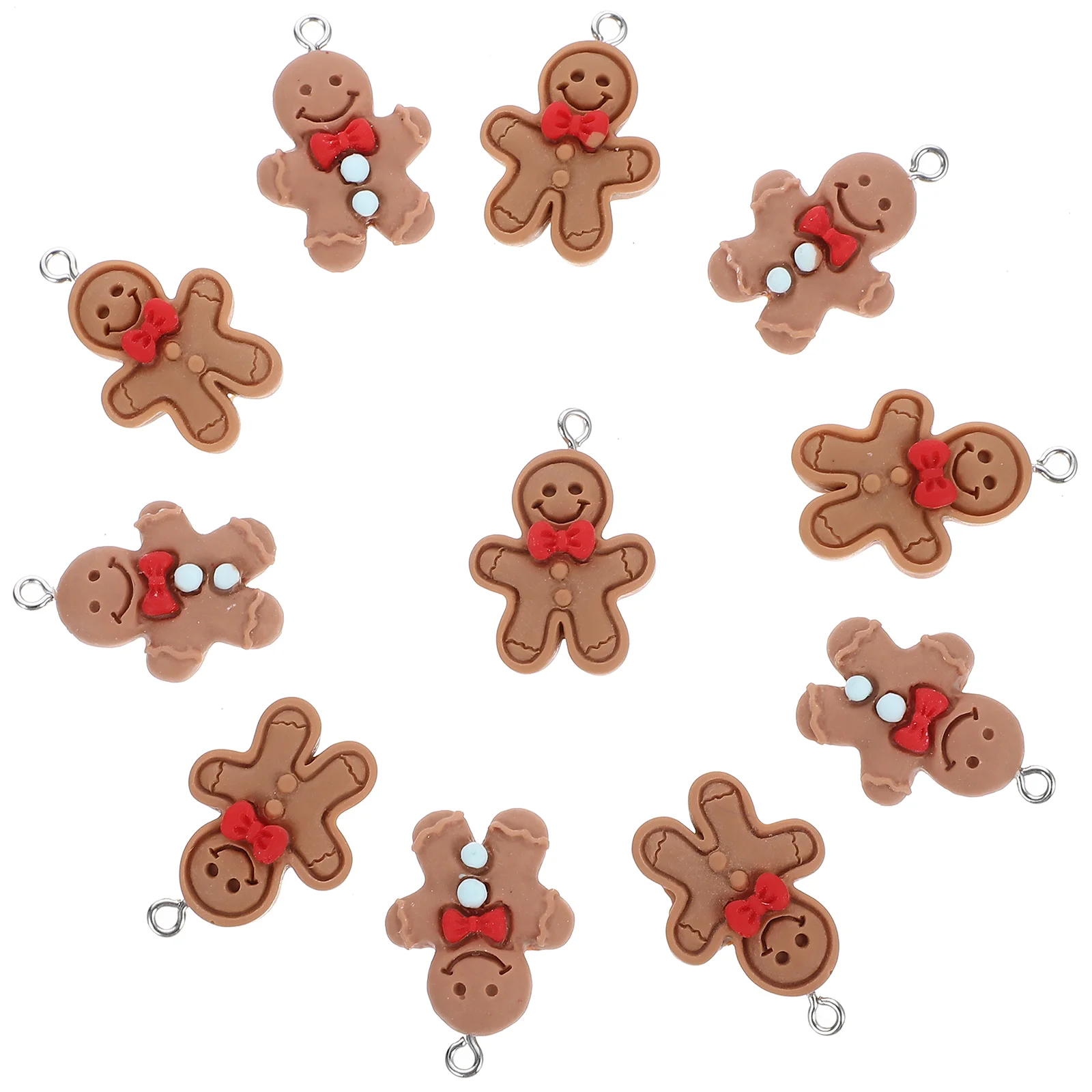 

20 Pcs Biscuits Christmas Charms Bracelet Pendants Necklace Decors Earrings Ornaments Accessories Resin Man Handmade