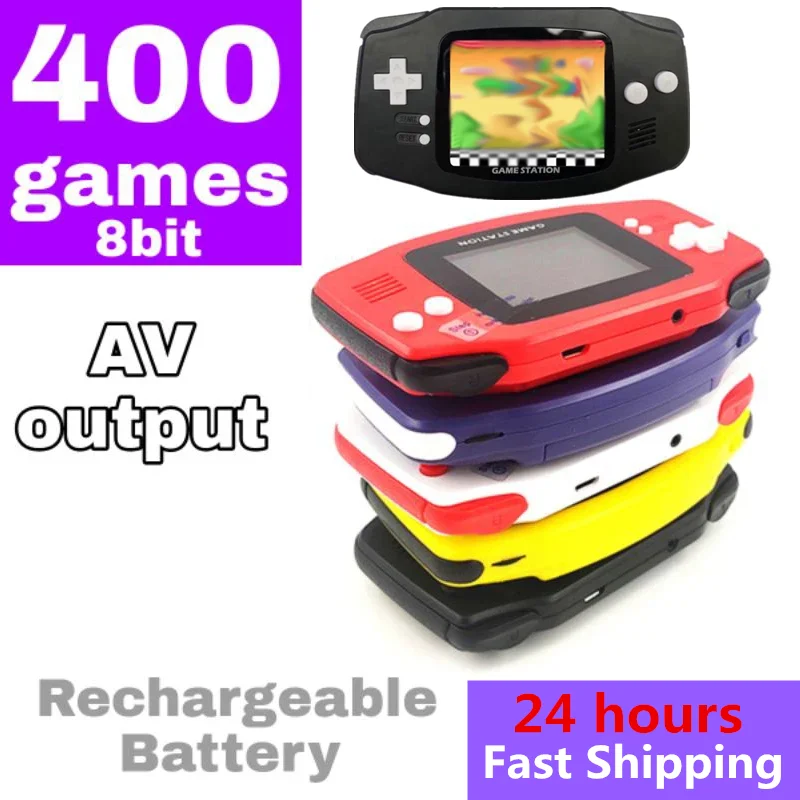 Tragbare 400-Handheld-Spielekonsole für Videospielkonsole, Handheld-Game-Player-Emulator, AV-Ausgang, Retro-Station