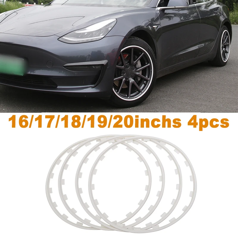 For Tesla Model 3 Y S X 2017-2023 Universal Car 4pcs Vehicle Wheel Rims Edge Protector Ring Tire Guard Strip For Bmw VW Mercedes