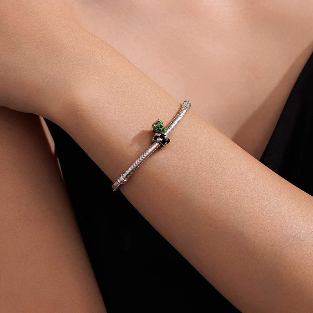 Neuer Anhänger aus 925er Sterlingsilber mit Sandwurm-Perlen, Charms für die Schmuckherstellung, für originelle Armbänder, Damen-DIY-Halloween-Geschenke – Detail 5