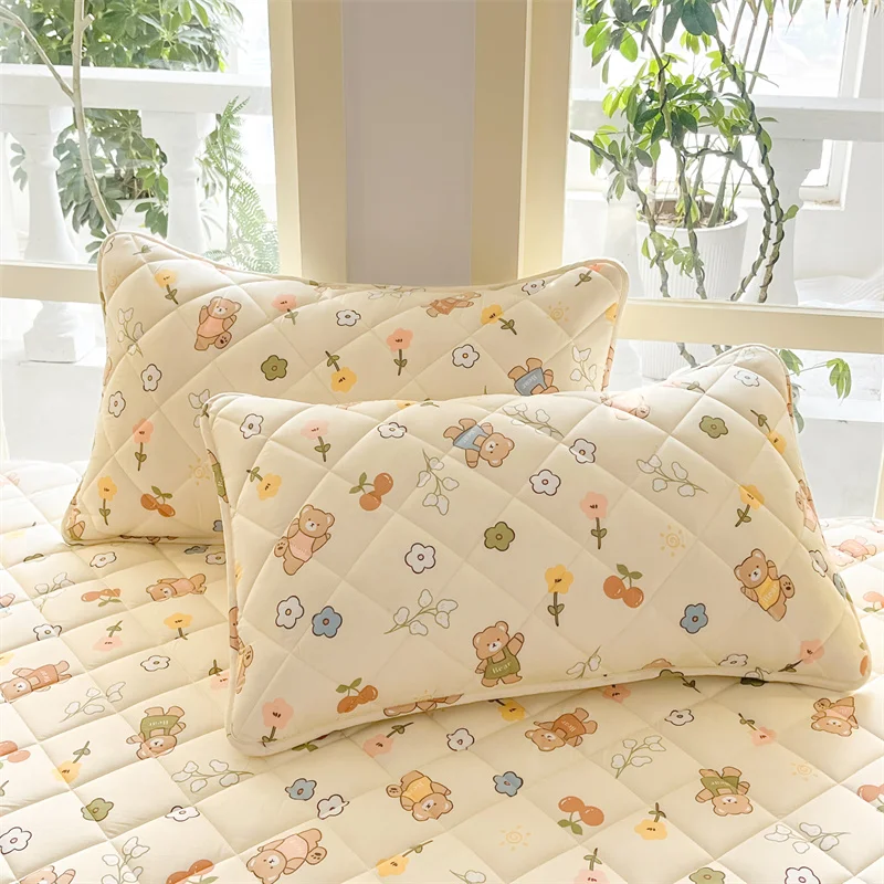 

2pcs Cartoon Style Pillowcase 48x74cm Pillow Cover Quilted Pillowslip Skin-friendly Cushion Covers Soft Pillow Case 베개커버