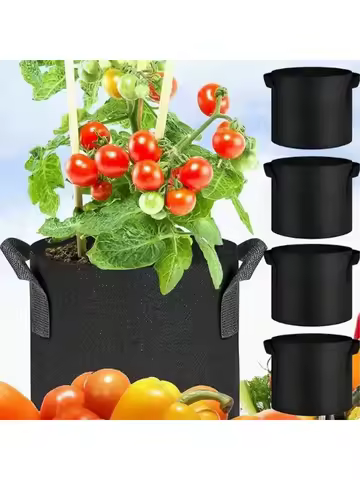 5 pçs sacos de cultivo de feltro 1-10 galões engrossado tecido jardinagem vasos de plantio de flores vegetais estufa jardim p
