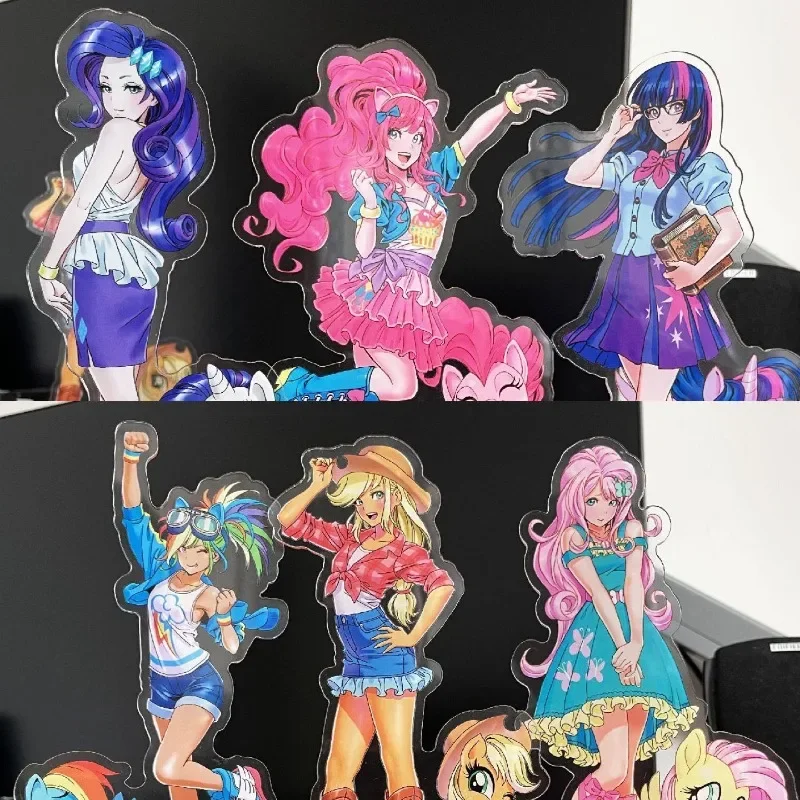 My Little Pony Pinkie Pie Fluttershy akrilik oksford berdiri 10cm Dekorasi Desktop ornamen hadiah kartun untuk teman terbaik