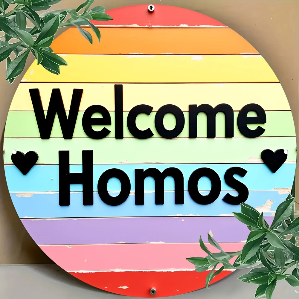 CIFBUY Vintage Rainbow Heart Metal Sign, Waterproof Aluminum Wall Art, Rustproof Decor For Indoor Outdoor Cafe Restaurant Home