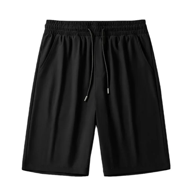 Men's Ice Silk Loose Fit  Black Summer Sports Shorts - Breathable & Cool for Beach, Gym & Casual Wear - Best Seller 2025 image 6