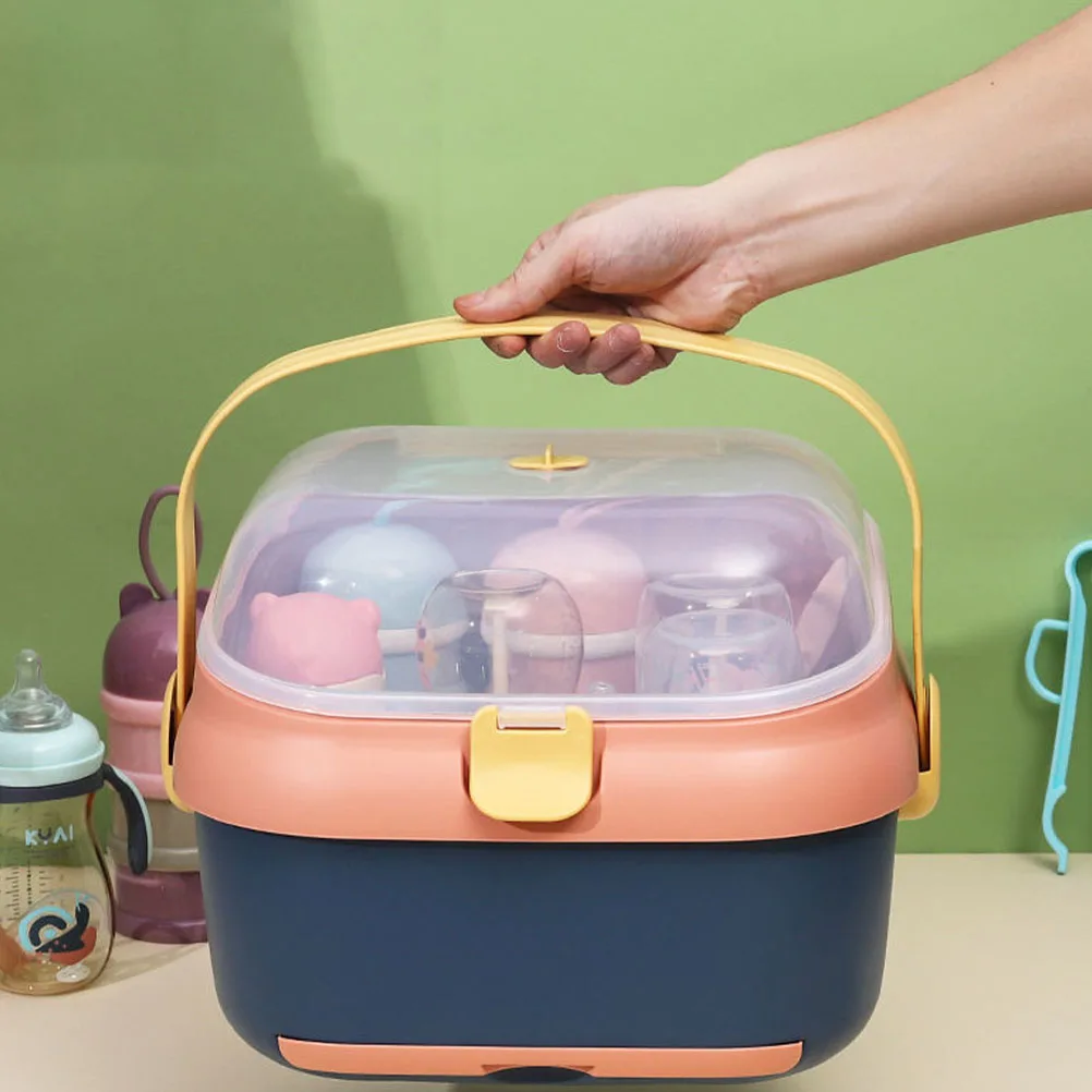 

Baby Bottle Storage Box Durable Practical Holder Fine Workmanship Sealing Protection Portable Container Drainer