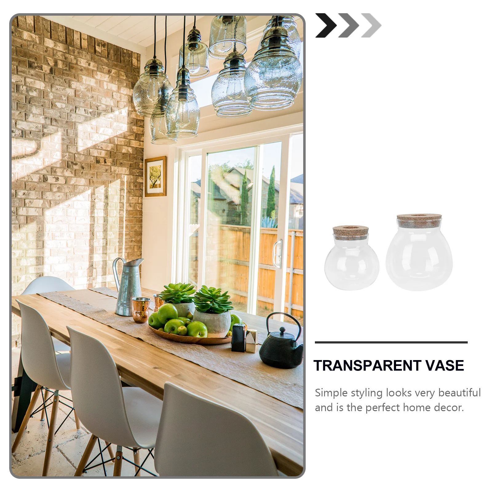 

2pcs Hydroponic Glass Vase Simple Transparent Design For Flower Arrangement Smooth Wood Base Creative Household Decor Vase