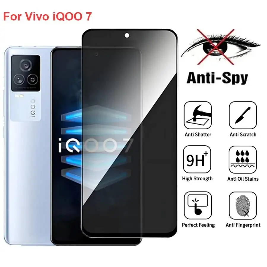 

Vivo Iqoo 7 V2049A Anti Spy Privacy Tempered Glass Protector Compatible For Iqoo7 Full Cover Screen Phone Film