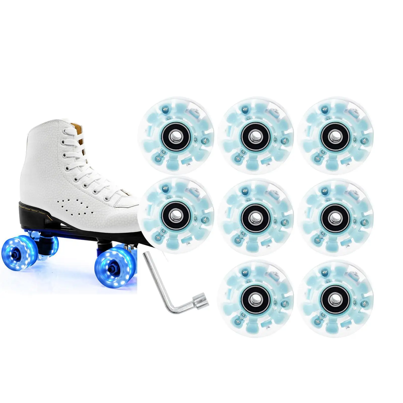 

8 Pieces Roller Skate Wheels 58mm Indoor Parts Light up Roller Skate Wheels