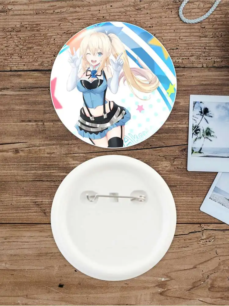 Mirai Akari Project Badge Brooch Vtuber Virtual YouTuber anchor Peripherals Pin Clothes Personalized Cartoon Pendant 75mm DIY