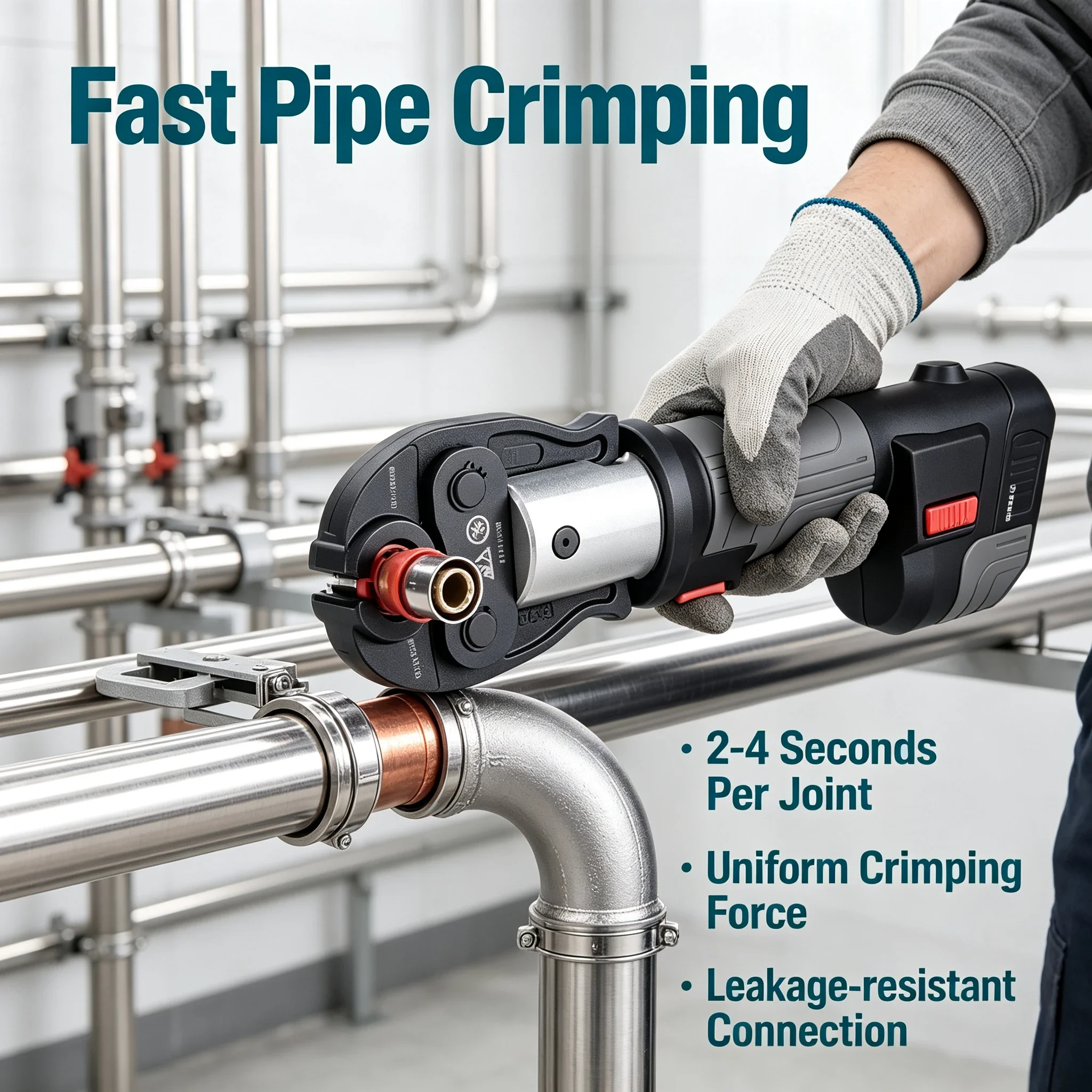 PZ-1930 Rechargeable Hydraulic Pipe Press Tool Stainless Steel Tube Cordless Crimping Plumbing Tool