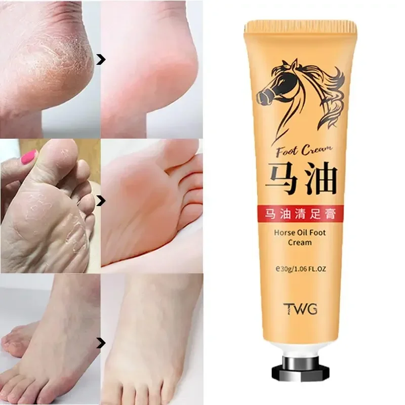 

1pcs Horse Oil Anti Crack Foot Cream Dryness Mask Heel Cracked Repair Cream Removal Exfoliates Callus Dead Skin Hands Feet Care